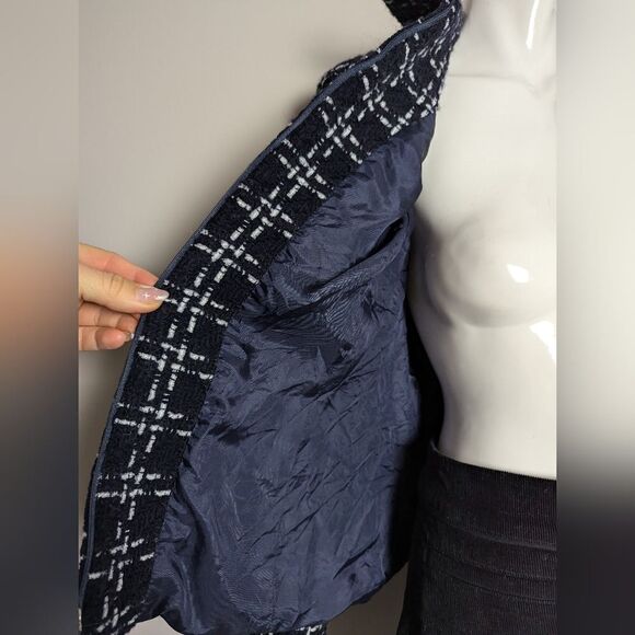 Dana Buchman Blazer Fitted Women's Jacket collar tweed wool zip up size 2 - Picture 9 of 10